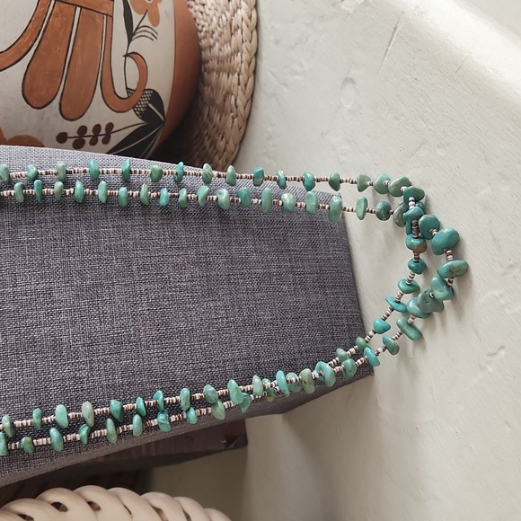 Gorgeous Native American Santo Domingo Double Strand Turquoise 31" Necklace 💚💙 - Picture 11 of 13